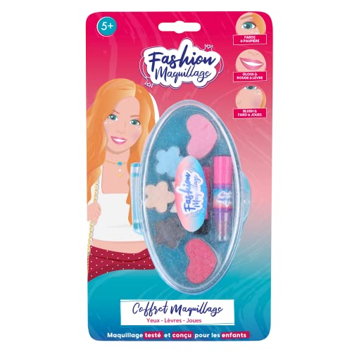 FASHION MAQUILLAGE - Kleine ovale Schminkbox - Make-up - 258005 - Zufälliges Modell - Kunststoff - Spielzeug für Kinder - Schönheit - Getestet von einem französischen Labor - Ab 5 Jahren von FASHION MAQUILLAGE
