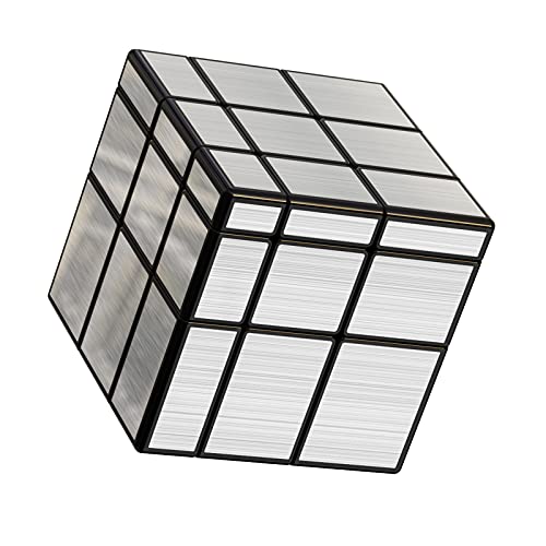 Vdealen Zauberwürfel Mirror Cube von 3x3 Speed Cube, Mirror Sticker Spiegelwürfel für Anfänger und Fortgeschrittene, Magic Cube Geschenk für Kinder Teenager Erwachsene(Silver) von Vdealen