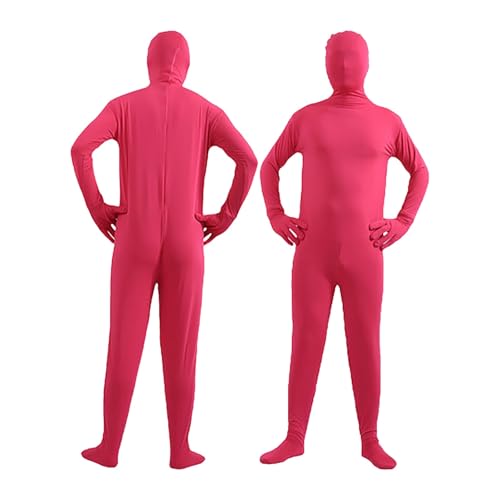 FASLOLSDP Cosplay Kostüm Herren, Zentai Bodystocking Open Face Ganzkörperanzug Ninja Unsichtbar Bodysuit Nylon Strümpfe Einteiler Catsuit Overall mit Kapuzen Stretch Suit von FASLOLSDP