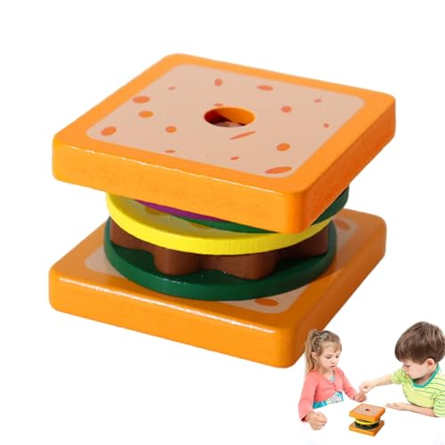 Burger-Sandwich-Stapelspielzeug,Stapelspielzeug für Lebensmittel,Spielen Sie Hamburger Sandwich pädagogisches Vorschul-Lernspielzeug | Lernspielzeug für die Feinmotorik im Vorschulalter für und Mädche von FASSME