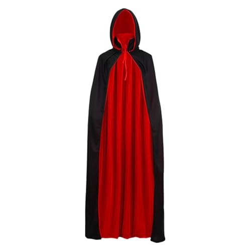 FASSME Halloween-Kapuzenumhang, Halloween-Umhang mit Kapuze,Überzeugendes Samt-Vampir-Kostüm | Halloween-Cosplay-Kostüme, Ritter-Fancy-Cool-Kostüm, Unisex für Damen und Herren von FASSME