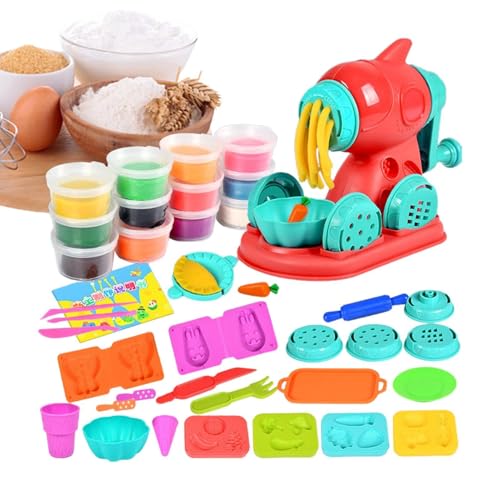 FASSME Modelliermasse, Spielen Sie Clay & Dough Sets, Nudel-Spielset, Eiscreme-Knete-Set, und Mädchenteig, Geburtstagsgeschenk für Weihnachten, Geburtstag von FASSME