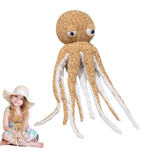 FASSME Octopus Stuffy, Oktopus-Plüschtier,Meeresstofftiere | Weiches Stofftierspielzeug, realistisches Meeresstofftier 40 cm für Geburtstag, Weihnachten, Valentinstag von FASSME