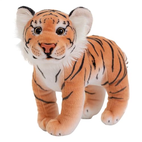 FASSME Stuffed Animal Tiger Doll,Simulation Tiger Doll,Zoo Throw Pillow Animal Wild Stuffed Doll,Soft Tiger Stuffed Animal Cute Plush Toys for Bedroom & Sofa von FASSME