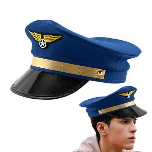 FASSME Uni Navy Captain Hat - Verstellbare Fluggesellschaft Pilot Hut für Halloween & Kostümpartys von FASSME