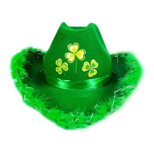 Ladies St. Patrick's Day Hats, Männer Frauen Irland Grüne Hüte, Irische Festliche Hüte, St. Patrick's Day Cowgirl Hats Girls Halloween Ladies Accessoires von FASSME