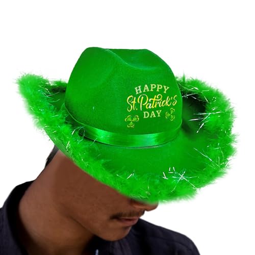 Ladies St. Patrick's Day Hats, Männer Frauen Irland Grüne Hüte, Irische Festliche Hüte, St. Patrick's Day Cowgirl Hats Girls Halloween Ladies Accessoires von FASSME