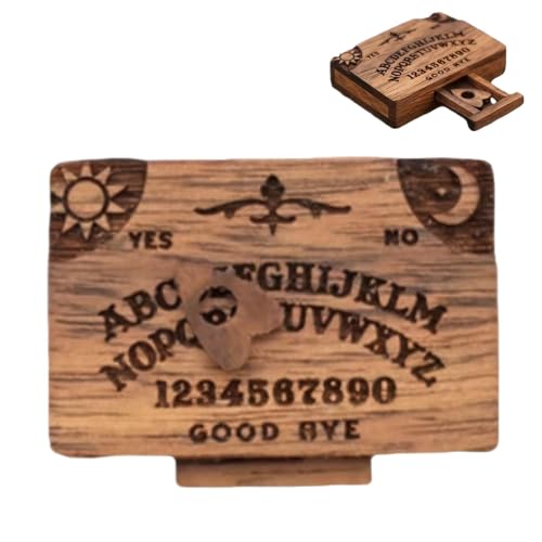 Miniatur-Geisterbrett, 2 Stück Mini-Ouija-Brett Mit Schubladen, Sprechendes Geisterbrett Aus Holz Mit Planchette, Miniaturbrett Für Familienfreunde, Ouija-Brett- von FASSME