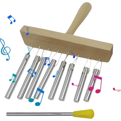 Musikinstrumente, Tischwindspiel - Einreihiges Stabglockenspiel mit Tischplatte und Schlägel,Einreihiges Bar Chimes Schlaginstrument, Schlaginstrument für Kinder von FASSME