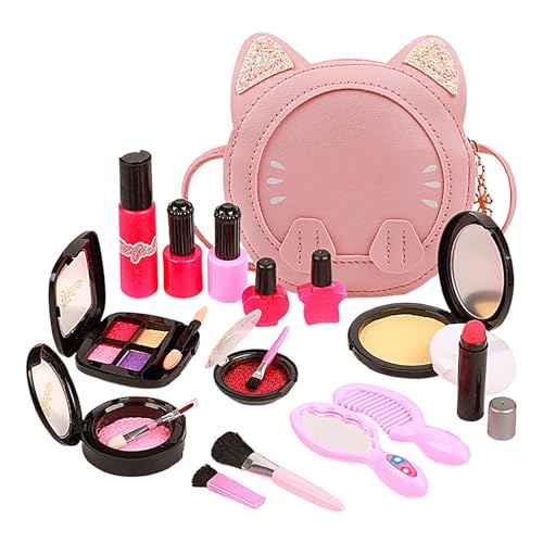 Pretend Makeup Kit, Pretend Makeup Spielset Für Mädchen, Ankleidespielset, Pretend Cartoon Makeup Toy, Mädchen Make-up Kit Mit Lidschatten, Lippenstift, Nagellack von FASSME