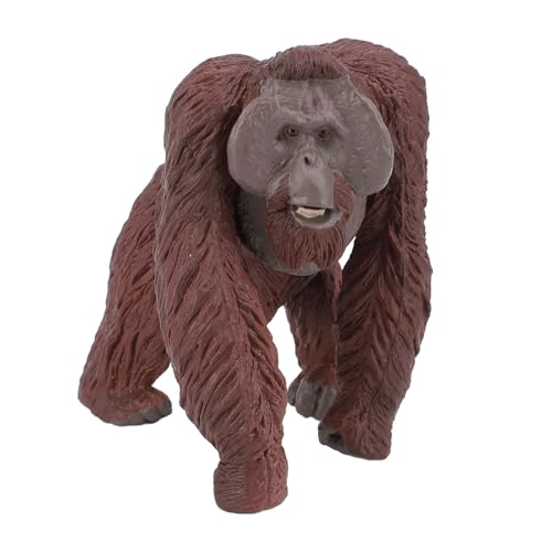 FAUOSWUK Orang-Utan-Figurenmodell, Lebensechtes Orang-Utan-PVC-Kunststoff-Mini-Tiermodell-Spielzeug für Wildtierfiguren, Pädagogische und Dekorative Verzierung von FAUOSWUK