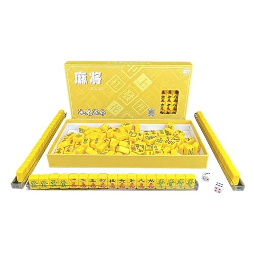 FBHDKJNFG Chinesisch Mahjong，Mini Mahjong Traditionell ，. Kleines chinesisches Mahjong-Set, traditionelle chinesische Mahjong-Steine ​​für den Schlafsaal, Reisespieltisch, Mahjong-Steine von FBHDKJNFG