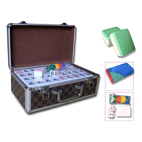 FBHDKJNFG Chinesisch Mahjong，Mini Mahjong Traditionell ，. Majong Set Mah Jong Mah Jongg Sets Majiang,(LightGreen,Large) von FBHDKJNFG