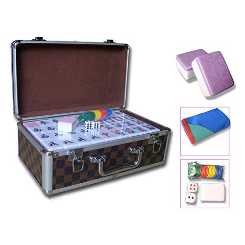 FBHDKJNFG Chinesisch Mahjong，Mini Mahjong Traditionell ，. Majong Set Mah Jong Mah Jongg Sets Majiang,(Purple,Large) von FBHDKJNFG