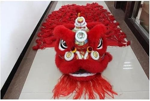 FBHDKJNFG Chinesischer Löwentanz Kostüm 260 Cm Length Wool Lion Dance Costumes Lion Dancing Chinese Traditional Lion Dance Performance Double Adult Lions Dancing(Bianco) von FBHDKJNFG