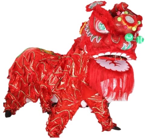 FBHDKJNFG Chinesischer Löwentanz Kostüm Chinese Lion Dance Head Performance Props Dragon Dance Chinese Traditional Festival Silk Dragon Dance Outdoor Sports Lion Dance von FBHDKJNFG