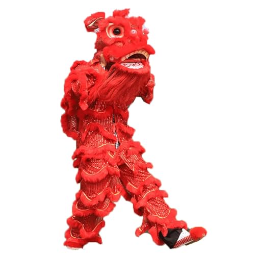 FBHDKJNFG Chinesischer Löwentanz Kostüm Lion Dance Single Lion Dance Performance Costume Props Adult Lion Dance Costume Lion Head Outdoor Party Costume von FBHDKJNFG