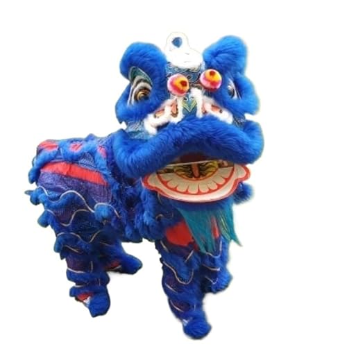 FBHDKJNFG Chinesischer Löwentanz Kostüm Wool Chinese Lion Dance Blue Lion Dance Handmade Costume Set Folk Adults Party Game Outdoor Sports Role Play Clothing von FBHDKJNFG