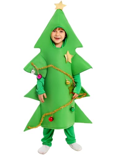 FBHDKJNFG Christmas Fancy Dress Outfits Xmas Tree Elf Santa Claus Costume(LXL) von FBHDKJNFG