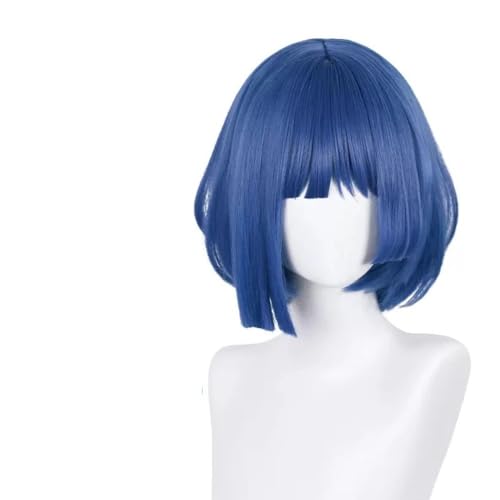 FBHDKJNFG Kurzhaarperücke Anime, Kostümperücke für Anime Cosplay Perücke 30cm kurz dunkelblau grau Perücken Mode hitzebeständig Perücke von FBHDKJNFG