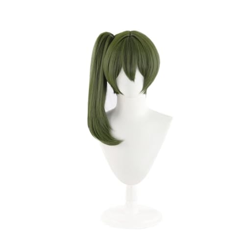 FBHDKJNFG Kurzhaarperücke Anime, Kostümperücke für Anime Cosplay Perücken 50cm Glattes Haar for Damen Grün Pferdeschwanz Hitzebeständige Perücken von FBHDKJNFG