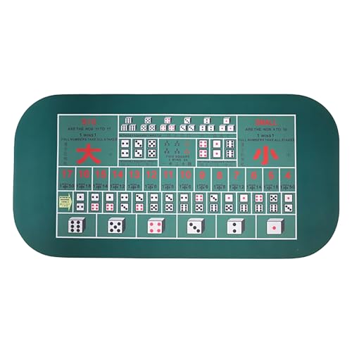 FBHDKJNFG Poker Tischplatte,Texas Hold'em Poker Matte ， Spieler-Spiel-Layout-Matte mit Tragetasche, Schaumstoff-Pokertischplatte for Pokerspiele, Casino, Blackjack(L) von FBHDKJNFG