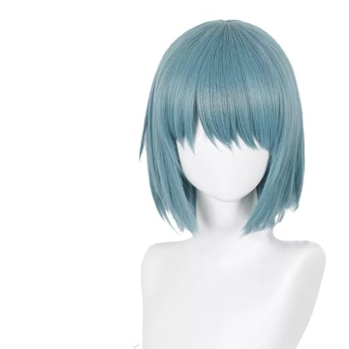 FBHDKJNFG Kurzhaarperücke Anime, Kostümperücke für Anime Synthetische Haar Cosplay Perücke 30cm kurz grau blau Perücken Mode hitzebeständig Perücke von FBHDKJNFG