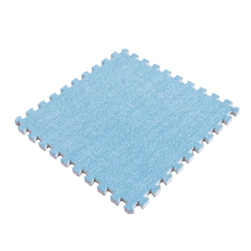 30 Stück ineinander greifende Teppichfliesen, 30 cm kurze Puzzle-Bodenmatte aus 0 cm kurze Puzzle-Bodenmatte aus Plüschschaum, Spielmatte, Flächenteppiche, Zuhause, Bodenschutz (Farbe: Blau) von FBHappiness