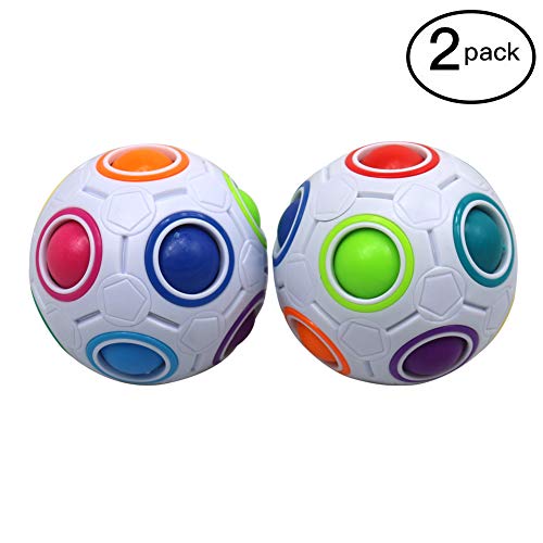 FC MXBB Fidget Ball Cube Intelligence Rainbow Magic Cube 3D Puzzle Fußball Design Fidget Toys 2 Stück von FC MXBB