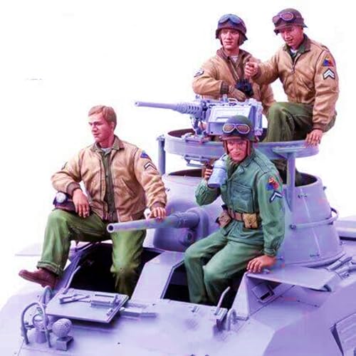 1/16 WWII Panzersoldat Resin Modellbausatz Unbemalt und unmontiert Figur Resin Modellbausatz (4 Personen，kein Panzer) Unbemalte und unmontierte //7j7S11F von FCBEL