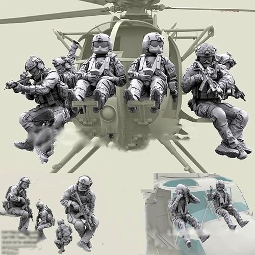 1/35 US Helicopter Commando Soldier Resin Modellbausatz Unbemalt und unmontiert Soldier Resin Modellbausatz (9 Mann, kein Flugzeug) //C9H5d7Z von FCBEL