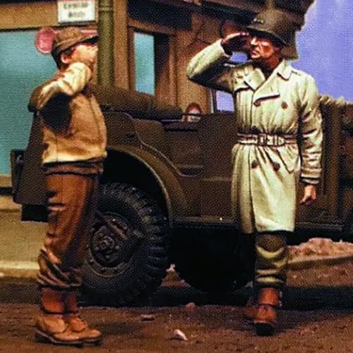 1/35 WWII Autofahrer Soldat Resin Modellbausatz Unbemalt und unmontiert Soldat Resin Modellbausatz (2 Figuren, kein Auto) // X9W4S2 von FCBEL