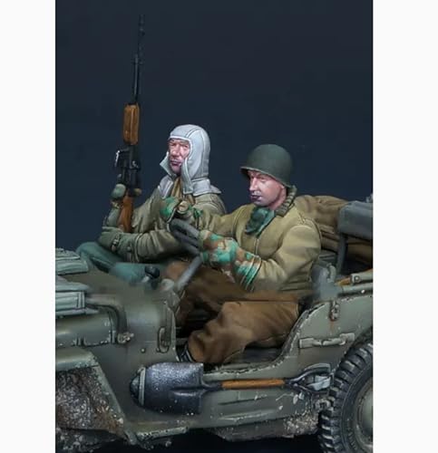 1/35 WWII Autofahrer Soldat Resin Modellbausatz Unbemalt und unmontiert Soldat Resin Modellbausatz (2 Figuren, kein Auto) // X9W4S5 von FCBEL