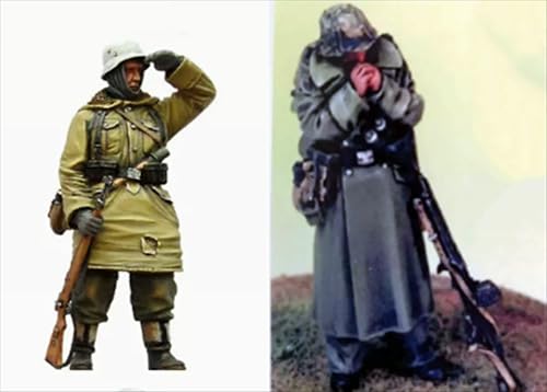 1/35 WWII Deutscher Soldat Resin Modellbausatz Unbemalter und unmontierter Soldat Resin Modellbausatz (2 Figuren) // X9J7D9 von FCBEL