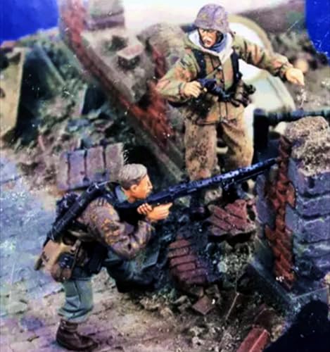 1/35 WWII German Soldier Resin Model Kit ，Unpainted and Unassembled Soldier Resin Model Kit (2 Figuren, no Scenery) // X9W6S10 von FCBEL