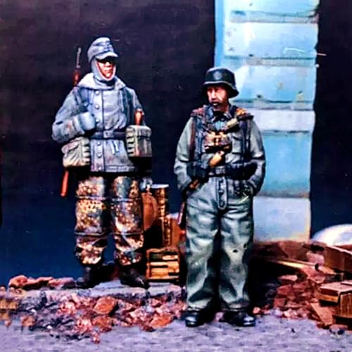 1/35 WWII German Soldier Resin Model Kit ，Unpainted and Unassembled Soldier Resin Model Kit (2 Figuren, no Scenery) // X9W6S12 von FCBEL