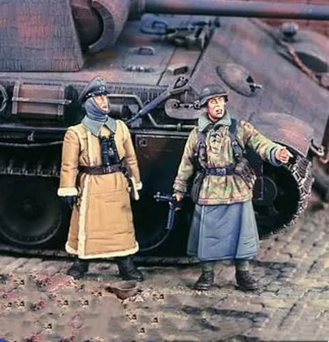 1/35 WWII German Tank Soldier Resin Model Kit Unbemalter und unmontierter Soldier Resin Model Kit (2 Figuren, Keine Panzer) // X6J7D7 von FCBEL