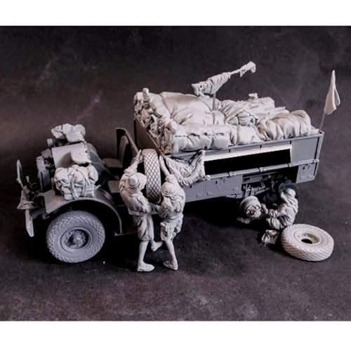 1/35 WWII Soldat Resin Modellbausatz Unbemalter und unmontierter Soldat Resin Modellbausatz （ mit Gepäck, ohne Auto ）// X8W4S1 von FCBEL