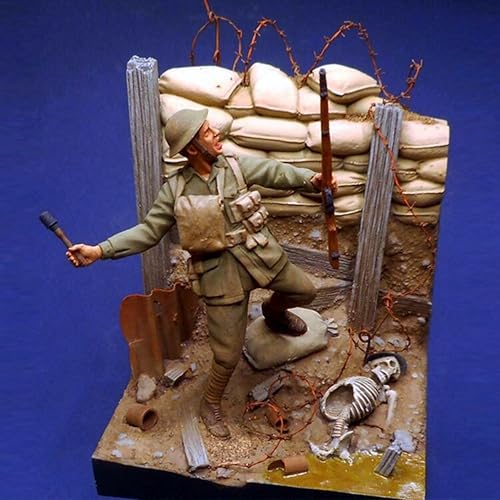 1/35 WWII Soldier Resin Model Kit Unbemalt und unmontiert Soldier Resin Model Kit （ mit Scene Base） // X8W6S1 von FCBEL