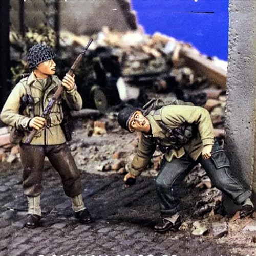 1/35 WWII Soldier Resin Model Kit Unbemalter und unmontierter Soldier Resin Model Kit (2 Figuren, Keine Kulissen) // X9W5S15 von FCBEL