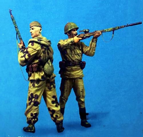 1/35 WWII Soldier Resin Model Kit Unbemalter und unmontierter Soldier Resin Model Kit (2 Figuren, Keine Kulissen) // X9W5S18 von FCBEL