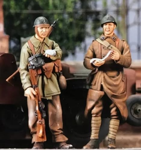 1/35 WWII Soldier Resin Model Kit Unbemalter und unmontierter Soldier Resin Model Kit (2 Figuren, Keine Kulissen) // X9W5S3 von FCBEL