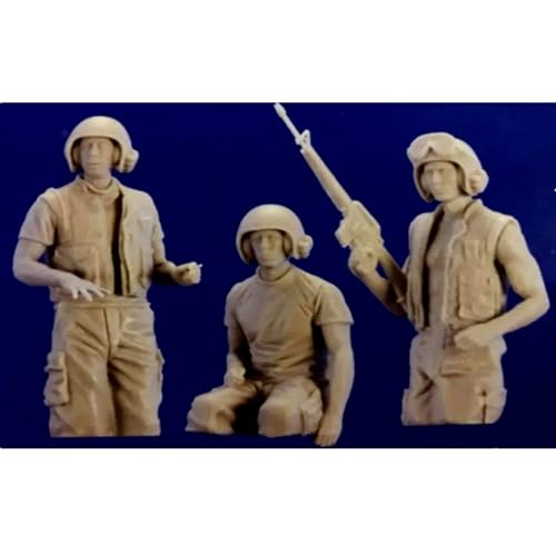 1/35 WWII Tank Soldier Resin Model Kit Unbemalter und unmontierter Soldat Resin Model Kit (3 Figuren, Keine Panzer) // X9W2S1 von FCBEL