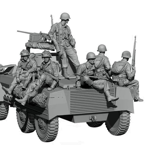 1/35 WWII U.S. Tank Soldier Resin Model Kit Unbemalte und unmontierte Figur Resin Model Kit (6 Figuren, Keine Panzer) // k12c1F von FCBEL