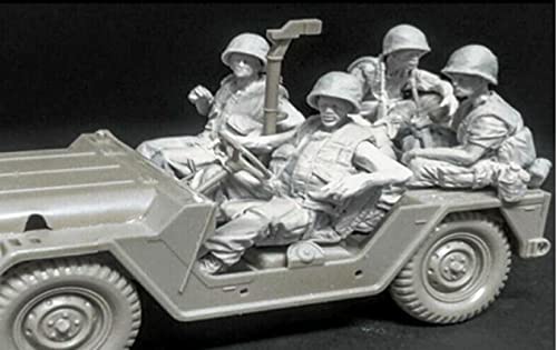 1/35 WWII US Army Soldier Resin Soldier Miniaturmodellbausatz (4 Figuren, ohne Fahrzeug) Unzusammengebaute und unbemalte Resinteile // 44G-6 von FCBEL