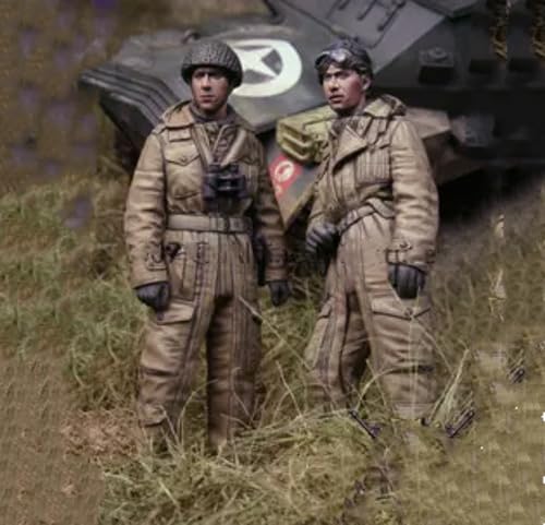 1/35 WWII US Tank Soldier Resin Model Kit Unbemalter und unmontierter Soldier Resin Model Kit (2 Figuren, kein Panzer) // X6J7D3 von FCBEL