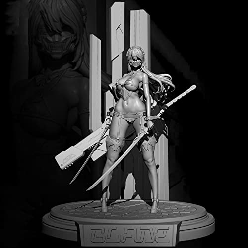 FCBEL 1/24 75 mm Ancient Fantasy Female Ninja Warrior Miniatur-Bausatz Resin-Druckgussmodell, unmontierter und unbemalter Resin-Charakter-Modellbausatz //a7858A von FCBEL