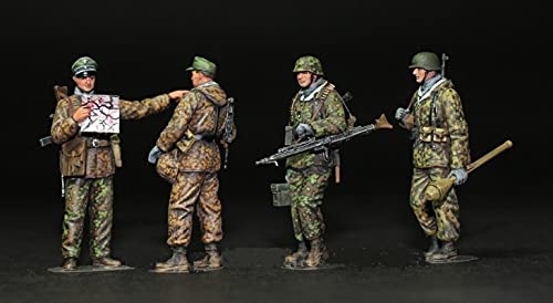 FCBEL 1/35 WWII Deutsche Infanterie Miniaturbausatz Resin Soldat Die-Cast Modell (4 Personen) unmontierter und unbemalter Modellbausatz//K0958A von FCBEL