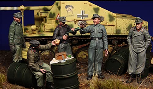 FCBEL 1/35 WWII Deutscher Panzersoldat Mini Bausatz Resin Soldier Die-Cast Modell (5 Personen, kein Panzer) Unmontierter und unbemalter Modellbausatz //L2932V von FCBEL