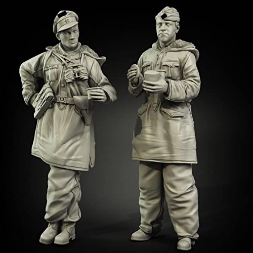 FCBEL 1/35 WWII Offizier Miniatur-Bausatz Resin-Druckguss-Modell (2 Personen) Unmontierter und unbemalter Charakter-Modellbausatz – A741s von FCBEL